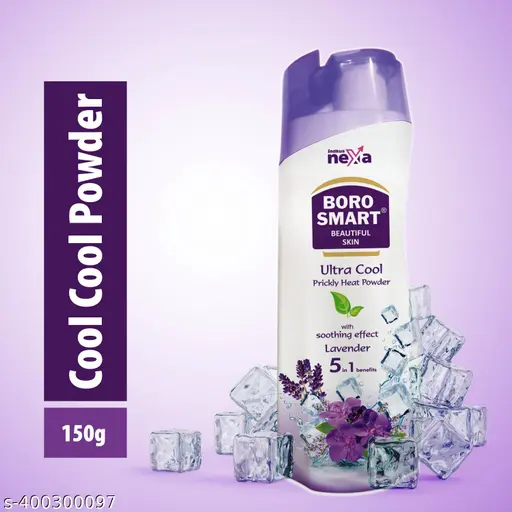 Boro Smart Talcum Powder Beautiful Skin| Cool Cool Talcum Powder 150g (Pack Of 3) 5 In 1 Benefits Soothes Itching,Absorbs Sweat,Provides Cooling,Reduces Odour,Fight Prickly Heat