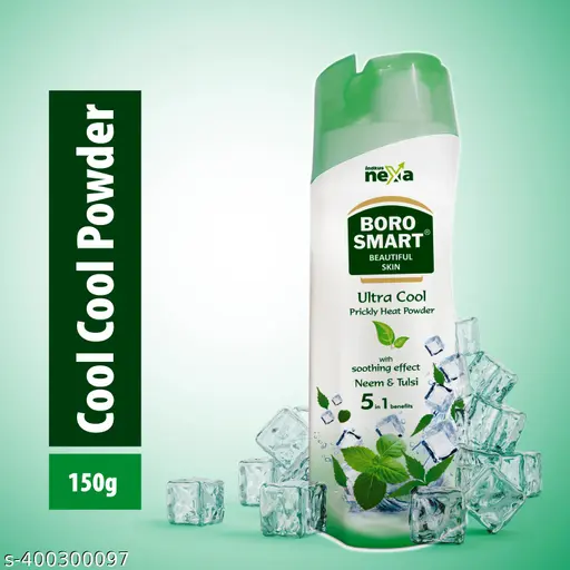 Boro Smart Talcum Powder Beautiful Skin| Cool Cool Talcum Powder 150g (Pack Of 3) 5 In 1 Benefits Soothes Itching,Absorbs Sweat,Provides Cooling,Reduces Odour,Fight Prickly Heat