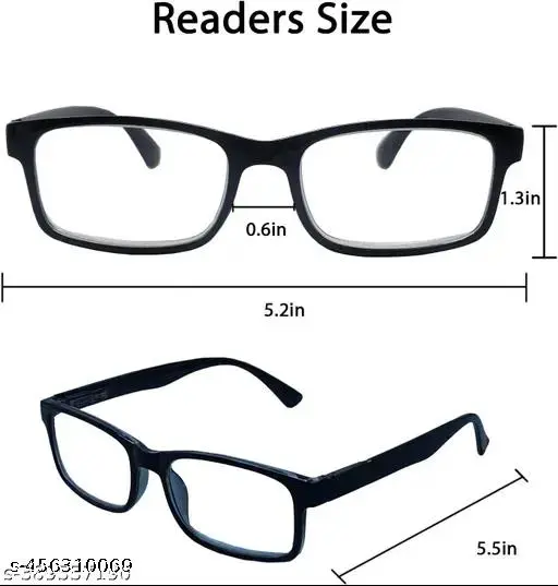 Crown Pharma Computer Reading Eyeglasses For Eye Protection Anti Glare For Men & Women Full Rim & Rectangle Shape||Black,Power-2.5