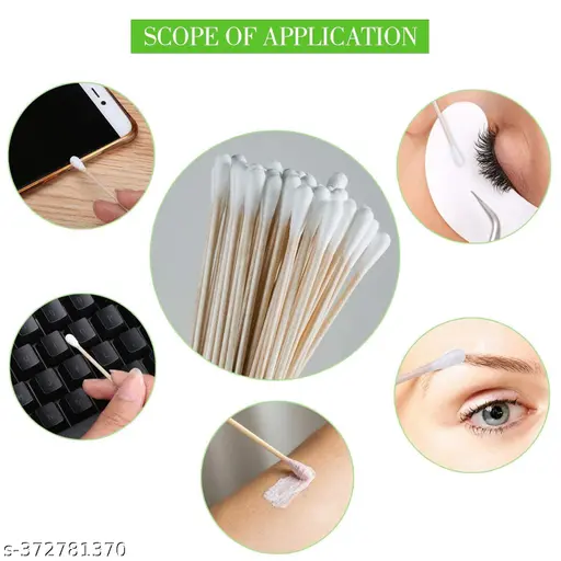 Zepham Premium Cotton Ear Buds/Swabs (Pack of 2) With Bamboo Sticks 100 Pcs (200 Tips)