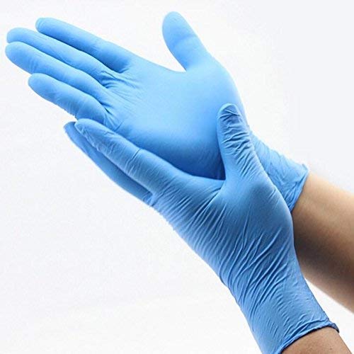 Zepham Powder-Free Nitrile Gloves, Food Grade, Non Tearable, CE & FDA Approved, Made in Malaysia, Blue- 100 Pieces (Size - Medium), Non-Sterile